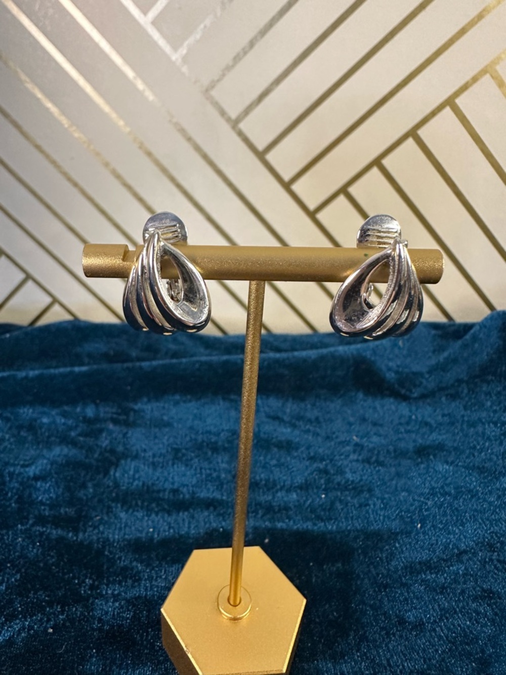 Monet Silver Multi-Loop Drop Earrings